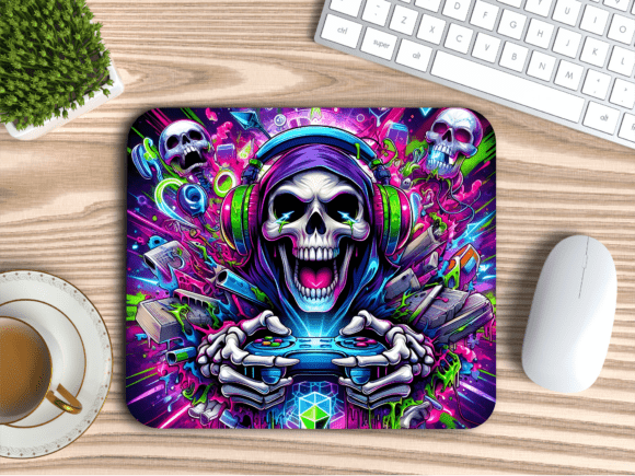 Download Skull Headset Gaming Gear Mousepad PNG - Mouse Collection