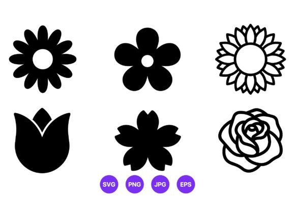 Download Black White Floral Icon Set - Icon set Collection