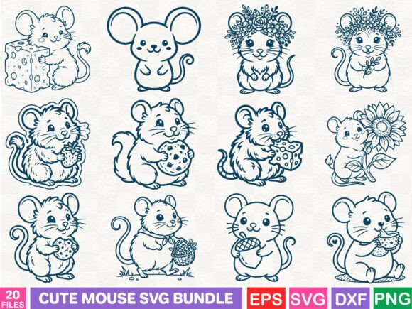 Download Cute Mouse SVG Bundle - Mouse Collection