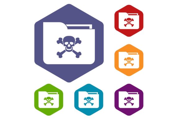 Download File Folder with a Skull Icons Set - Skull icons Collection