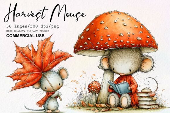 Download Cute Autumn Harvest Mouse PNG Clipart - Mouse Collection